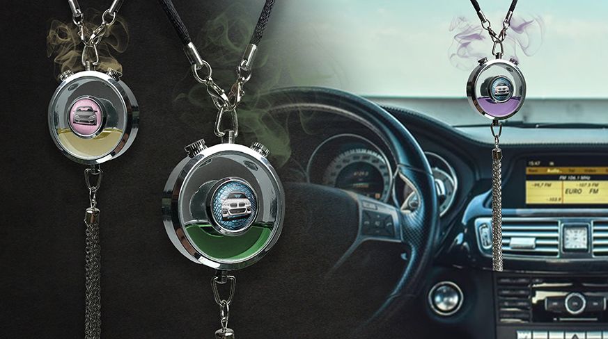 Ambientador de coche perfume metálico pequeño