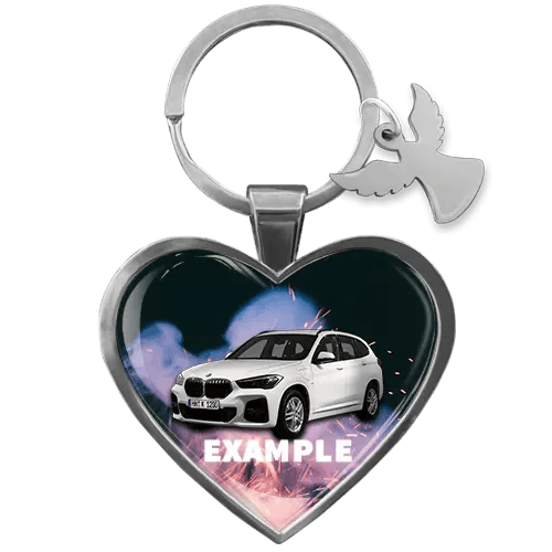 Llavero Corazón con Auto Personalizado