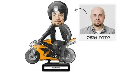 Fotodekoration als Geschenk für einen Motorradfahrer