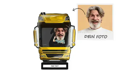 Fotodekoration als Geschenk für einen Lkw-Fahrer