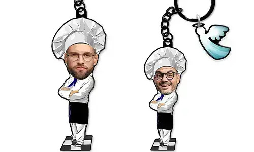 Personalisierter Schlüsselanhänger Comic Koch