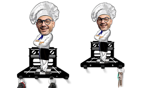 Personalisiertes Schlüsselbrett Comic Beruf - Koch
