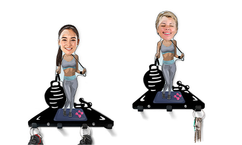 Personalisiertes Schlüsselbrett Comic Sport - Fitness