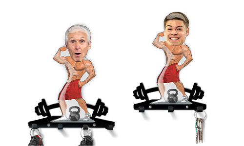 Personalisiertes Schlüsselbrett Comic Sport - Fitnessstudio