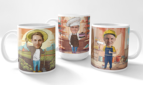 Personalisierte Tasse Comic Beruf