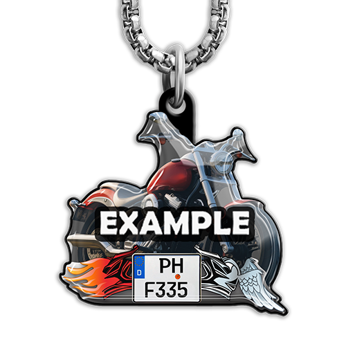 Collar con imagen de motocicleta