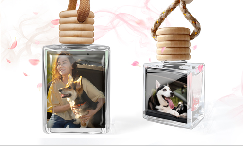 Ambientador de cristal personalizado con la foto de tu perro – regalo para dueños de perros