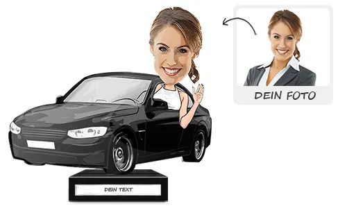 Fotodekoration als Geschenk für eine Autofahrerin