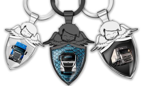 Llavero de ángel personalizado - regalo para un amante de camiones