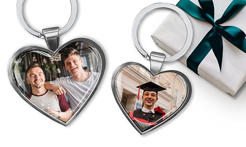 Llavero en forma de corazón con tu foto de hijo