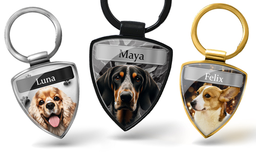 Llavero personalizado de perro con la foto y el nombre de tu mascota!