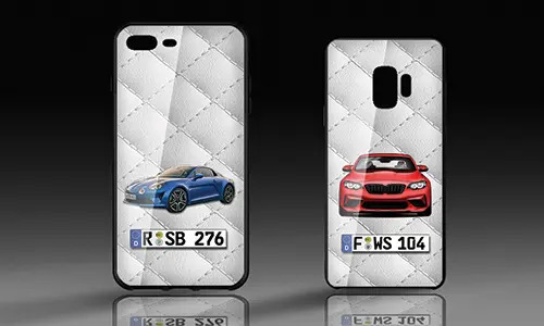 Mobile Case - Glass white leather