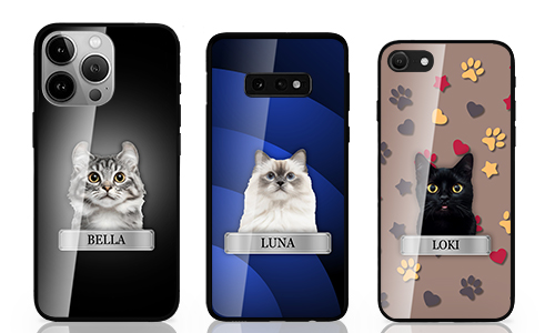 Unique mobile case with photo of cat and its nickname - great gift!