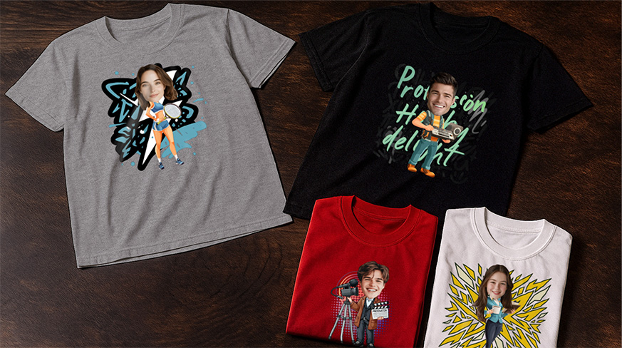 Léinte ghearr-sleive phearsanta le dearaí uathúla, le dathanna beoga agus carachtair steilé le haghaidh hobbóidí agus gairmeacha éagsúla