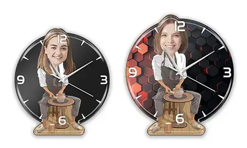 Personalized Wall Clock Comic Hobby- Pottery