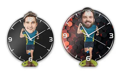 Personalized Wall Clock Comic Sport - Runner