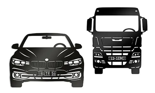 Wall Decoration Milled Metal - Black Powdered