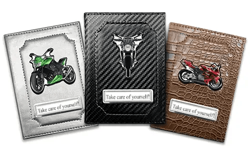 Držák dokumentů s siluetou motocyklu