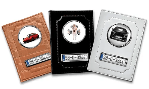 Porte-documents de voiture standard pour grand-mère avec voiture/photo et plaque d'immatriculation