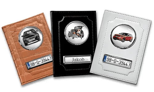 Porte-documents de voiture standard avec voiture/photo et plaque d'immatriculation pour ton mari