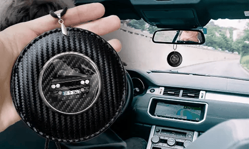 Pyöreä peiliketju autoon – Hiilikuitu