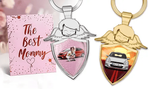 Porte-clés ange personnalisé - Cadeau pour ta mère