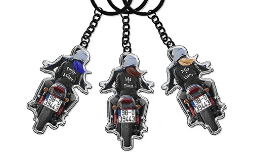 Porte-clés Couple de motards