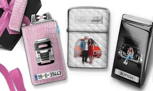 Accendino Coolline con auto/foto e targa per tua figlia