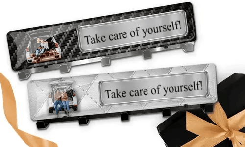  Llavero de lujo con coche/foto y matrícula para parejas