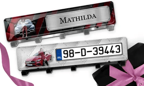 Luxus Schlüsselbrett mit Auto/Foto u. Kennzeichen für dich selbst