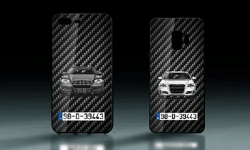 COQUE DE TÉLÉPHONE PORTABLE - VERRE CARBONE