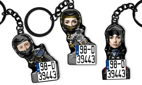 Porte-clés de moto Pilote Photo Sport