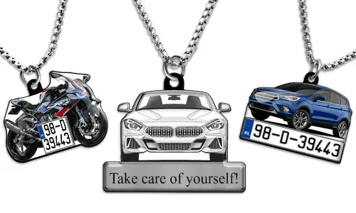 Halsband med bild på bil