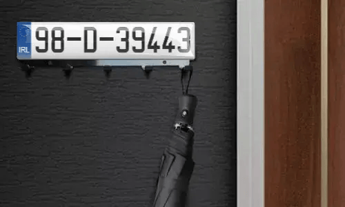 Key board on the wall with umbrella