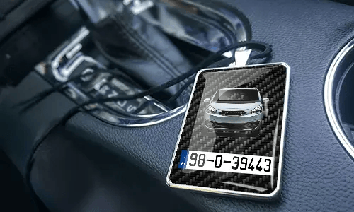 Rear view mirror trailer with the red car