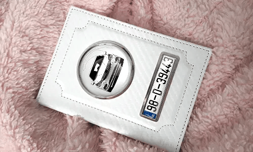 hülle für kfz schein mit Autosilhoette und Kennzeichen etui fahrzeugpapiere