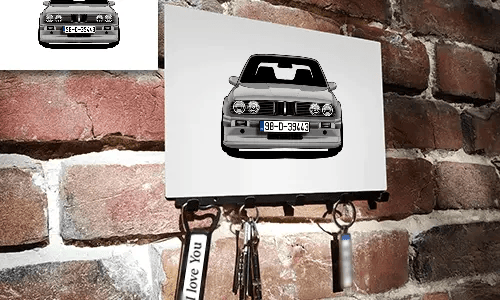 schlüsselbrett personalisiert mit Familien Foto auf der Wand personalisiertes schlüsselbrett