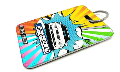 Innenspiegel anhänger mit Autosilhoette und einem Kennzeichen anhänger für innenspiegel