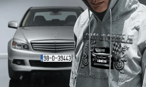tuning pullover Grau mit dem Wagen auf dem Hintergrund turbo hoodie