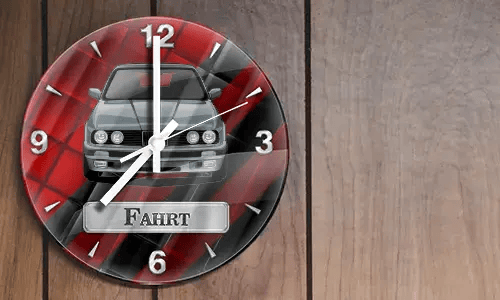 wanduhr mit foto auf dem Holz Wand wanduhr mit eigenem bild