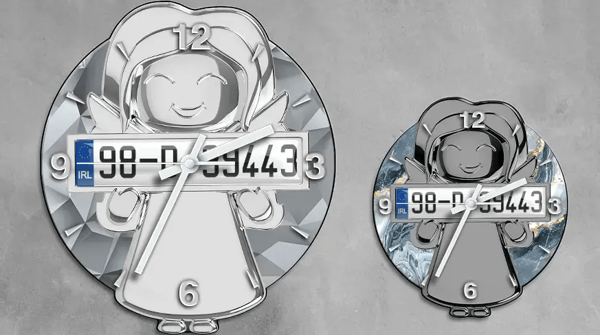 header-angel-wall-clock-license-plate